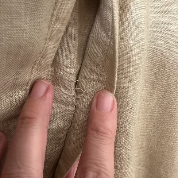 club room men’s linen zip front bomber jacket xl beige casual lightweight summer - Picture 6 of 11